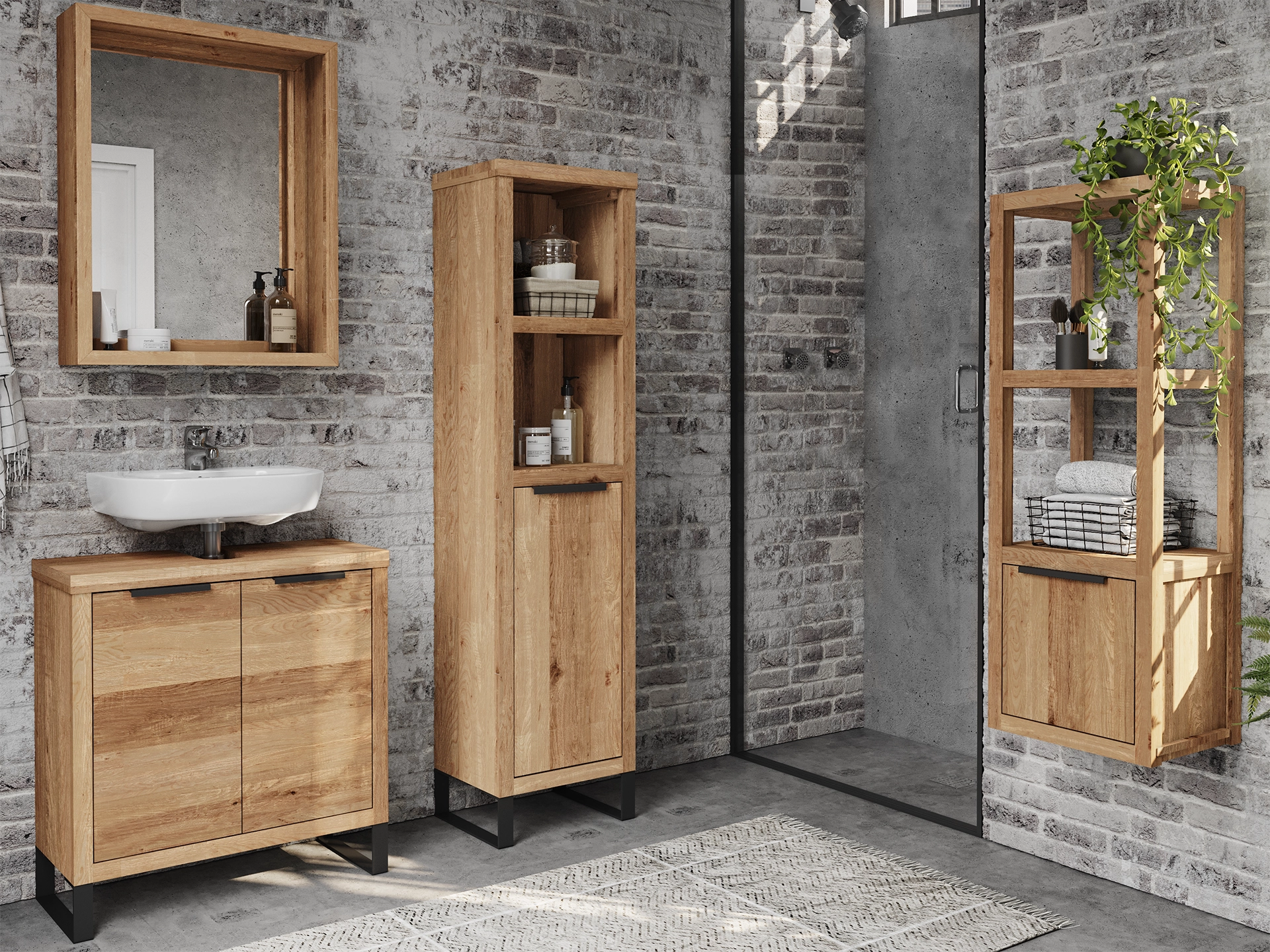 Badmöbel Set Sydney Wildeiche