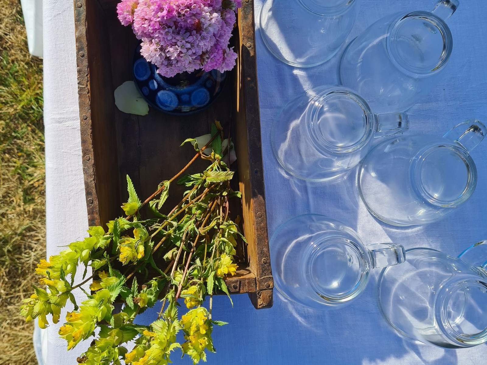 Dekokiste Ziegelform Holz - recyceltes Hartholz 30x15x10