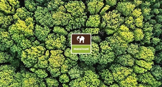 Nachhaltigkeits-Übersicht mit Icons und kurzen Texten zu Recycling, nachhaltiger Holzwirtschaft und Umweltschutz in grünen Farbtönen