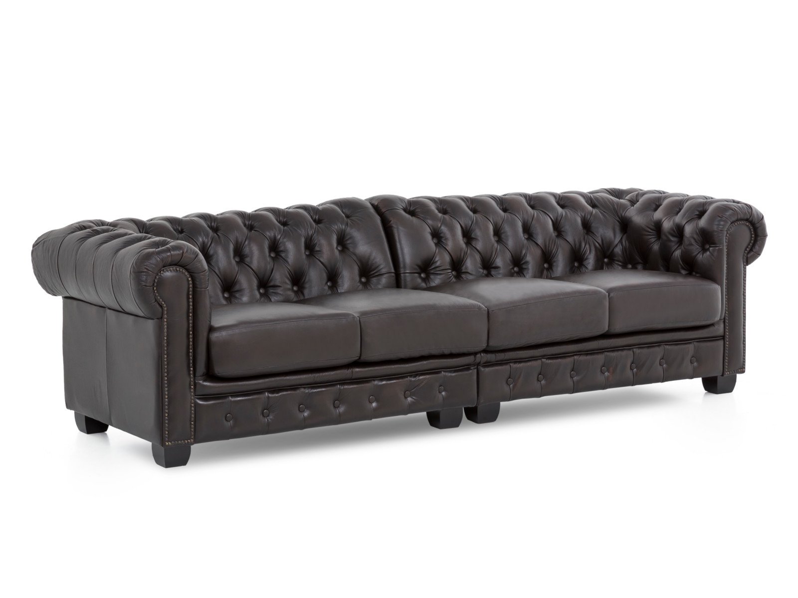Sofa Chesterfield 4-Sitzer Echtleder