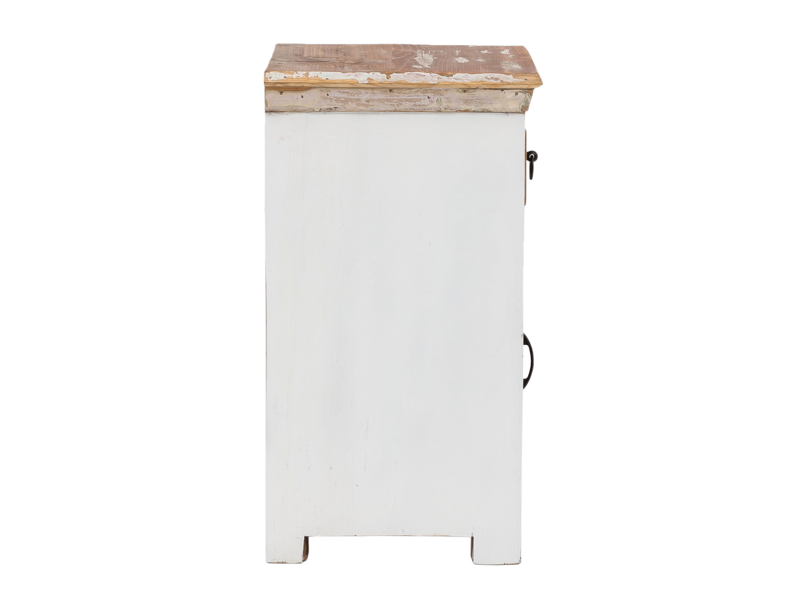 Bad Unterschrank Perth Holz - recyceltes Hartholz 46x80x43 Seitenansicht