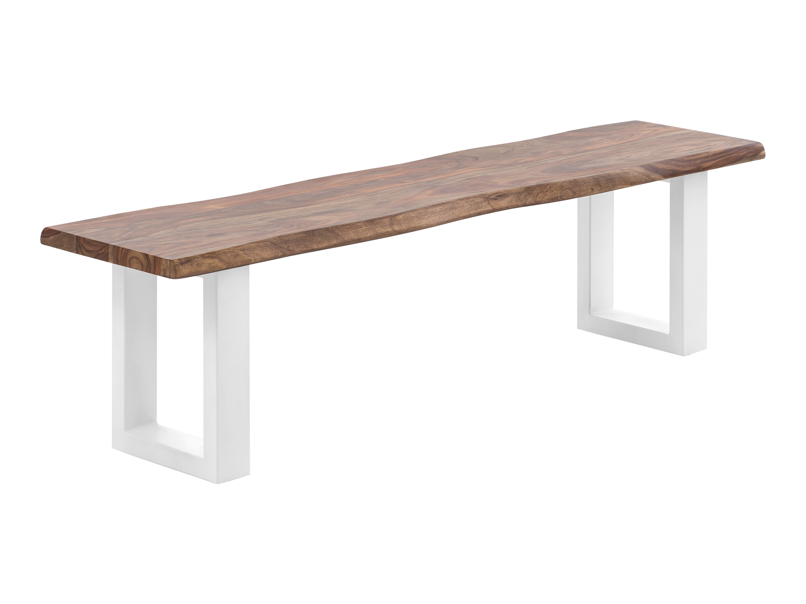 Holzbank Bullwer Palisander weiß 190x40 Holz - Palisander 190x45x40 Schrägansicht