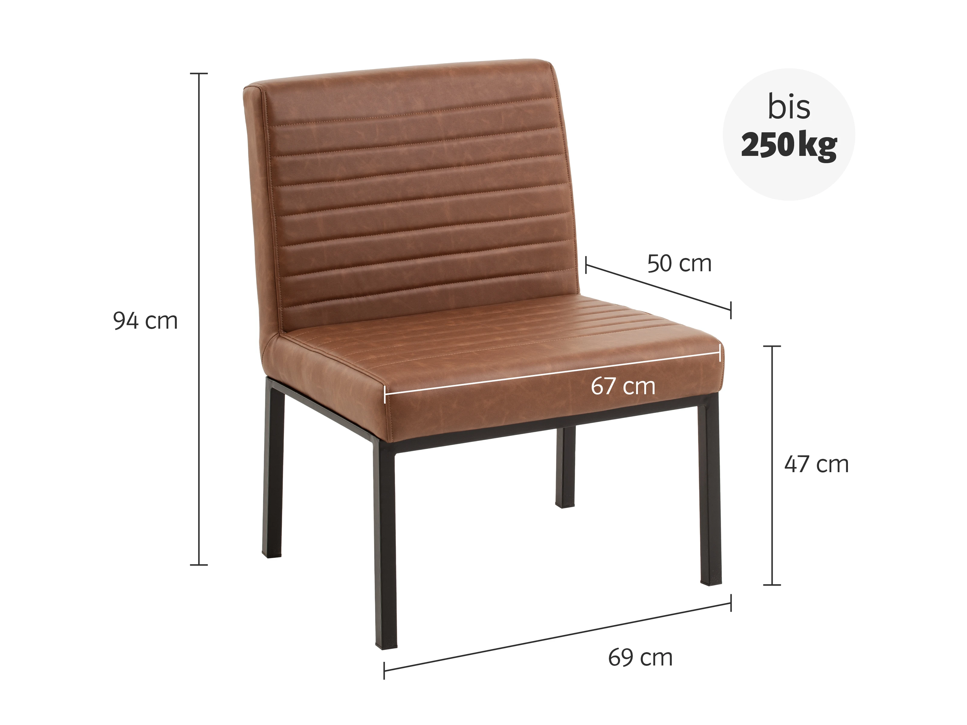 Stuhl XXL Wingston hellbraun